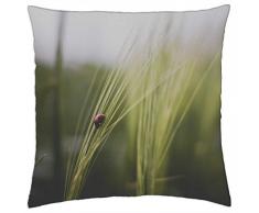 Campo de hierbas y mariquita - Funda de cojín (18