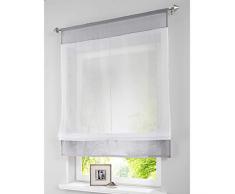 SIMPVALE - Cortina Visillos Transparente para Ventana de Cocina, Baño, Balcón, 1 Unidad, Gris Claro, 80x100cm