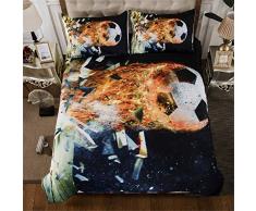 Fansu Juego de Ropa de Cama 3 Piezas Poliéster Microfibra Los Deportes Juego de Fundas de Edredón Incluye 1 Funda Nórdica y 2 Funda de Almohada (Cama 90-150x200cm-2pcs,Fútbol - chispas)
