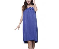 ZiXing Cámara para mujer portátil Super suave agua dulce con lazo de Spa de microfibra absorbente toalla de baño tubo vestido Royal Blue OneSize