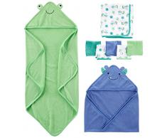 Simple Joys by Carters - Juego de toallas y paños (8 piezas) ,Azul/Verde ,One Size