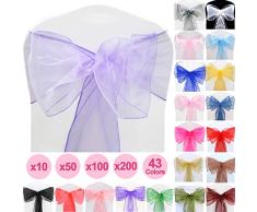 time to Sparkle Cubresillas Pack de 100 Fundas de Silla Funda para Silla Lazos de Organza Cinta más Ancha Fuller Lazos Boda Fiesta cumpleaños Decoración – Lavanda