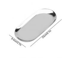 FTVOGUE Placa de la Torta de la Fruta de la joyería de los cosméticos de la Toalla de la Bandeja del Almacenamiento del Estilo nórdico para los escritorios caseros de la Oficina(S-Silver)