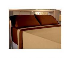 (135 BEIS/MARRON) JUEGO SÁBANAS BICOLOR VERANO TODAS LAS MEDIDAS DE Y 200cm largo MICROFIBRA, sábana bajera ajustable,1x funda almohada y encimera y PACK tobilleros REGALITOS TV anti-presion (135_x_200_cm , BEIS/MARRON)