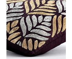 55x55 cm Cojines Cubren, Ciruela Fundas De Almohada, El Oro Y La Plata Del Enrejado Enrejado Cubierta De Almohadas, Terciopelo Cuadrado Cubierta De Cojines Decorativos - Paintbrush Flower