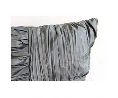 Gris Cojines Para Cubrir El Sofá, Cuadros Machacada Color Sólido Cubierta De Almohadas, 40x40 cm Fundas De Almohada, Cuadrado Seda Machacada Cubierta De Almohadas - Dreamy Silver Gray