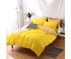 Morbuy Funda De Edredón, 4 Piezas Microfibra Juego de Ropa de Cama 1 Cremallera Funda Nórdica y 1 Sábana encimera y 2 Funda de Almohada, Dos Tonos, para Familias y Niños