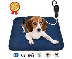 RIOGOO Almohadilla térmica Mascotas, Almohadilla eléctrica para Perros y Gatos Alfombrilla de Calentamiento Interior con Apagado automático 45x 45cm (Europeo)