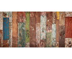 VINILIKO Industrial Wood Alfombra de Vinilo, Multicolor, 50x100