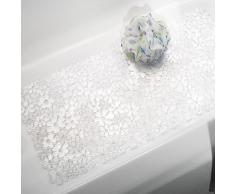 InterDesign Blumz - Tapete antideslizante para cubículo de ducha o tapete con ventosas para la bañera - Claro