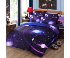 Juego de Funda Nórdica 3D Galaxia Diseño de Moda con Fundas de Almohada Juego de funda de Cama Nórdica Juego de Fundas de Edredón con Cremallera 100% Microfibra de Poliéster (Galaxia 1)