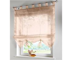 SIMPVALE Condole Estilo Romano L caida Sombra Ventana Cortina para Balcon y de la Cocina, Caqui, 140cm*155cm