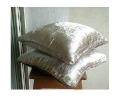 Pearl Shimmer - Decorativa Funda de Cojin 45 x 45 cm, Square Perla Terciopelo Frontera de Cuentas Hecho A Mano