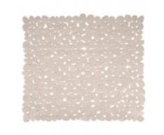MSV Alfombra de Ducha, Diseño Piedras, Plástico y PVC, Beige, 53x53x1 cm