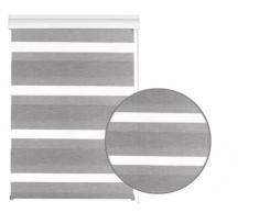 Gardinia 33341 Silvalin - Estor (doble, enrollable, 100 x 220 cm, con caja de aluminio), color plateado y blanco
