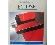 ECLIPSSE* (ROJO Y NEGRO 105) JUEGO SÁBANAS DE VERANO LISAS (3 PIEZAS) MICROFIBRA, TACTO SUAVE, MUY LIGERAS, 1 FUNDA ALMOHADA, 1 BAJERA ELÁSTICA Y 1 ENCIMERA, PARA CAMA DE HASTA 200 CM DE LARGO (105_x_200_cm CAMA 1 PLAZA MEDIA, ROJO Y NEGRO)