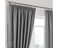 Just Contempo Cortinas, poliéster, Plateado, Curtain Pair 46 x 54 (Thick Taped)