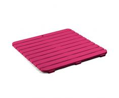 Tatay 5530003 - Tarima de baño Cuadrada en plástico con Efecto Madera, Medidas 55 x 3 x 55 cm, Color Fucsia