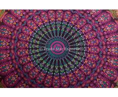 Mandala Kissen, Grosse Boden Kissen, Dekorativer Überwurf-, India Puf, rund otomana, POM POM exterior Kissenbezug, Boho Kissen Fall 81,3 cm