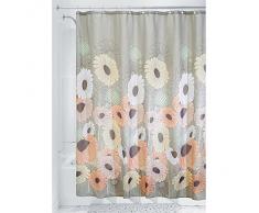 InterDesign Wild Flowers SC Cortina para ducha | Cortinas para baños de secado rápido | Cortinas para ducha de 183,0 cm x 183,0 cm con estampado de flores | Poliéster tonos pastel
