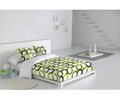 Sabanalia - Juego de funda nórdica Aros (disponible en varios tamaños y colores), Cama 135, color verde