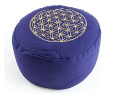 Berk YO-21-OR - Cojín de meditación, diseño con símbolo de la Flor de la Vida, Color Morado