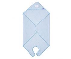 Clevamama Capa de Baño Bebé - Toalla Delantal con Capucha, Algodón - Azul