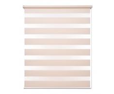Ventanara - Estor Doble (verspannt Crema/Duo - Estor Plisado Incluye Soportes Diversos tamaños: 40/50/60/70/80/90/100/110 x 150 o 210 cm (Ancho x Altura), Beige, 80x210 (Gesamtbreite X Höhe in cm)
