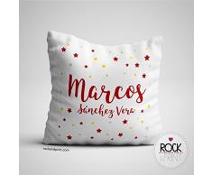 Cojín guardería personalizado 40x40 cm. Incluye relleno. Nombre y estrellas. Elige el color del diseño. Regalo nacimiento, recién nacido, bebe. Cojines infantiles originales.