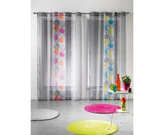 Douceur d'Interieur 140X240 100 Cortina de poliéster wallstickers diseño con estampado de diseño cilíndrico Rosa, Rosa