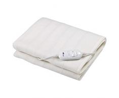 Calientacamas eléctrico en color blanco, dimensiones: 150 * 80 cm, lavable. 2 ajustes de temperatura. Potencia: 60W. THULOS TH-EB300.