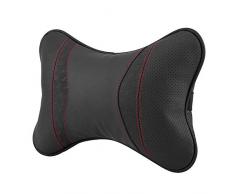 KIMISS Almohada de cuello para asiento de coche, Cojín para la cabeza Cojín de descanso Cojín de almohada Apoyo Kit de viaje(negro)