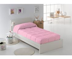 Martina Home Candy Star Edredón Ajustable, Cama 90 cm, Algodón-Poliéster, Rosa, Individual
