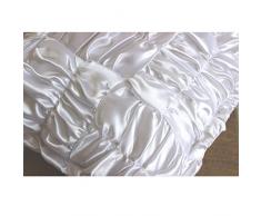 Blanco Cojines Decorativos, Blanco Acanalado Color Sólido Cubierta De Almohadas, fundas de almohada 50x50 cm, Labor de retazos Moderno Fundas De Almohada, Satín Fundas De Almohada - Dreamy White