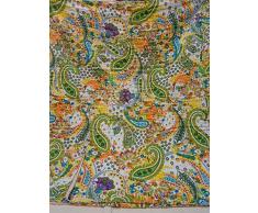 Tribal Asian Textiles diseño de Cachemira King Size edredón Bordado Kantha, Manta Kantha, Cubierta de Cama, Rey Kantha Colcha, Bohemia Bedding Kantha Tamaño 90 Pulgadas x 108 Pulgadas 009