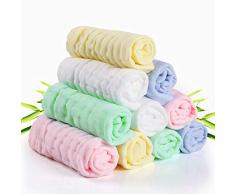 Muselinas Organicas para Bebe, Toallitas para bebé de muselina, Toalla Facial Infantil, Bebé Pañuelo Para Niños, 100% Algodón de Dibujos Muselinas de Algodón para Bebé, Bebé Pañuelo Para Niños