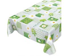 Anro - Mantel de hule lavable, hule, 95% PVC, 5% poliéster., Diseño de cuadros, color verde., 100 x 140cm Schnittkante