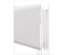 Blindecor - Estor Enrollable, Tela , Gris con motas blancas , 160 x 180 cm