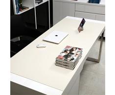 LL-COEUR XXL Cuero Gaming Alfombrilla de Ratón Impermeable Escritorio Mouse Pad (900 x 500 x 2.8 mm, Blanco)