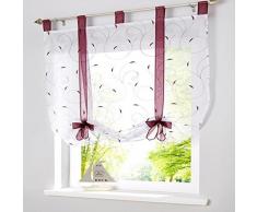 Simpvale - Cortina de gasa elevable con cintas y lazos, Morado, 60cm(width)x140cm(length)