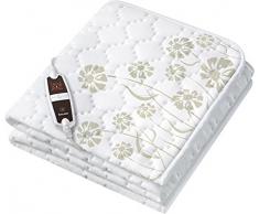 Beurer UB60 Calientacamas individual, transpirable, lavable, 4 potencias, display LED, apagado automático 12 horas, cama individual, 80x150cm, blanco con diseñoflores