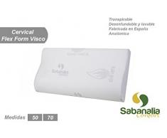 SABANALIA - Almohada Cervical Viscoelastica Aloe Vera (Disponible en Varias Medidas) - 70x33x11