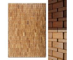 casa pura Alfombra de bambú MIA - Alfombra de Sauna | Tapete de baño Natural | 60x90cm | Fácil de Lavar | 2 Colores (Natural)