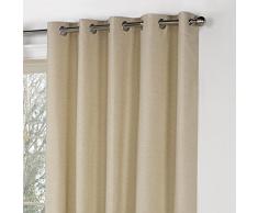 Fusion Sorbonne - Cortinas con Forro y Ojales (de algodÃ³n), Color Liso, algodÃ³n, Natural, 46x54 (117 x 137 cm)