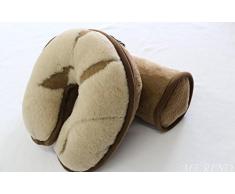 Cojín en forma de herradura . Color blanco mix pura lana de Camello . Cuello ortopédico . Cruasán De Cuello Cojín .Travel pillow