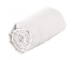 Douceur dIntérieur - 1640332, Sabana Ajustable 2 Personas, 160 X 200 Cm, Jersey Uni, Jersey Liso, Blanco