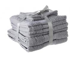 Dreamscene – lujo 100% algodón egipcio 10 piezas juego de toalla de baño Set de regalo de baño de cara mano, plata gris, 10 unidades)