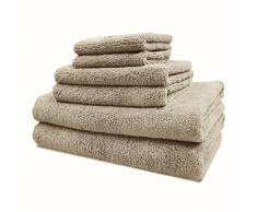 Polyte - Juego de Toallas de baño de Microfibra Felpa y antipelusa - Secado rápido - Pack de 6 (Beige)