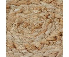 vidaXL Alfombra Redonda 90cm Yute Trenzado con Diseño Decoración Casa y Hogar