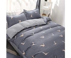 Fansu Juego de Ropa de Cama?Piezas, Suave Comodo Microfibra Elegante Lindo Juegos de edredones Cremallera Funda nórdica Colcha de Cama Sábana y 2 Fundas de Almohada (150x200cm-1.5M,Pajarito)